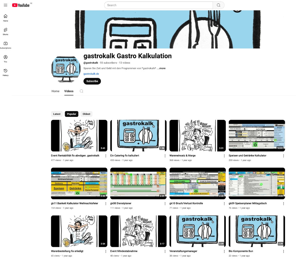 Gastrokalk Kunden Tutorials